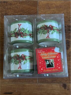 Christopher Radko Holiday Celebrations Set of 4 Napkin Rings